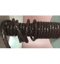 Dark brown braided leather