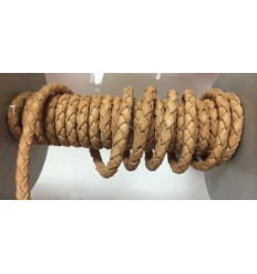 Antique brown leather braided