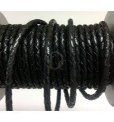 Black braided leather